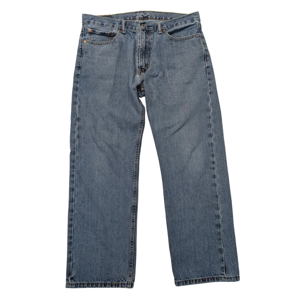 Levi's 505 Regular Fit Straight Leg Blue Wash Denim Jeans Men's‎ Size 36x29